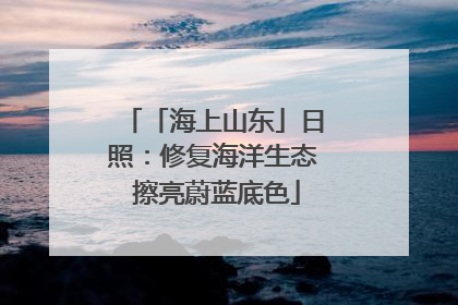 「海上山东」日照：修复海洋生态 擦亮蔚蓝底色