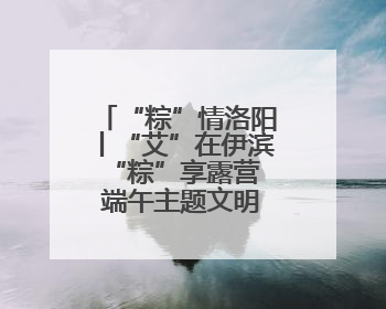 “粽”情洛阳丨“艾”在伊滨 “粽”享露营 端午主题文明实践活动启动