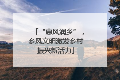 “惠风润乡”，乡风文明激发乡村振兴新活力