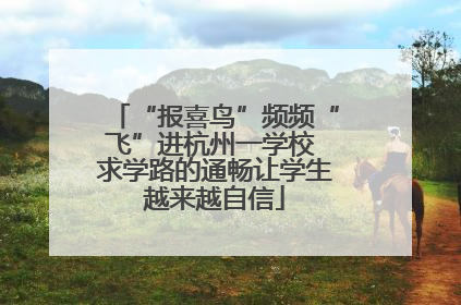 “报喜鸟”频频“飞”进杭州一学校 求学路的通畅让学生越来越自信