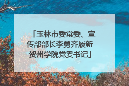 玉林市委常委、宣传部部长李勇齐履新贺州学院党委书记