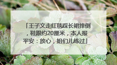 王子文走红毯踩长裙摔倒，鞋跟约20厘米，本人报平安：放心，姐们儿练过