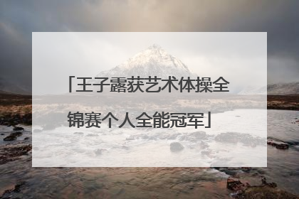 王子露获艺术体操全锦赛个人全能冠军