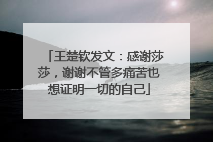 王楚钦发文：感谢莎莎，谢谢不管多痛苦也想证明一切的自己