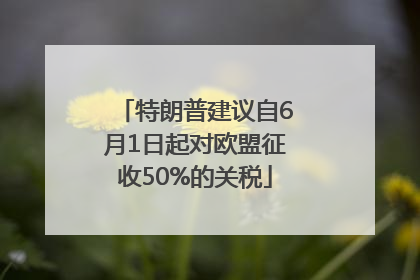 特朗普建议自6月1日起对欧盟征收50%的关税