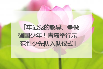 牢记党的教导、争做强国少年！青岛举行示范性少先队入队仪式