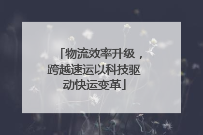 物流效率升级，跨越速运以科技驱动快运变革