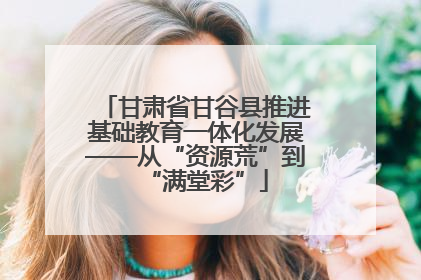 甘肃省甘谷县推进基础教育一体化发展——从“资源荒”到“满堂彩”