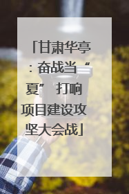 甘肃华亭：奋战当“夏” 打响项目建设攻坚大会战