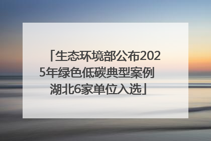 生态环境部公布2025年绿色低碳典型案例 湖北6家单位入选