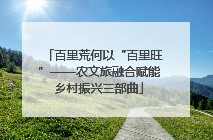 百里荒何以“百里旺”——农文旅融合赋能乡村振兴三部曲