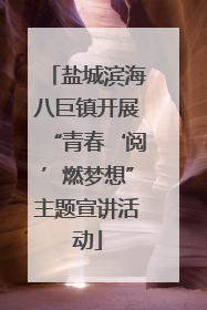盐城滨海八巨镇开展“青春‘阅’燃梦想”主题宣讲活动