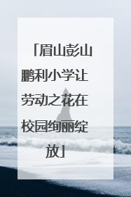 眉山彭山鹏利小学让劳动之花在校园绚丽绽放
