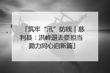 筑牢“汛”防线｜慈利县：洪峰退去显担当 勠力同心启新篇