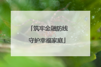 筑牢金融防线 守护幸福家庭