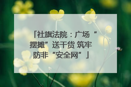 社旗法院：广场“摆摊”送干货 筑牢防非“安全网”