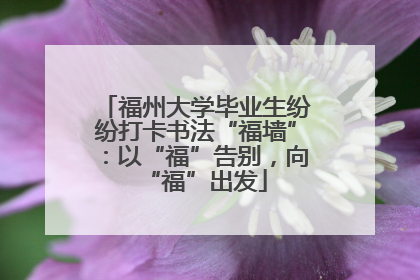 福州大学毕业生纷纷打卡书法“福墙”：以“福”告别，向“福”出发