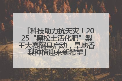 科技助力抗天灾！2025“黑松土活化肥”梨王大赛隰县启动，旱地香梨种植迎来新希望