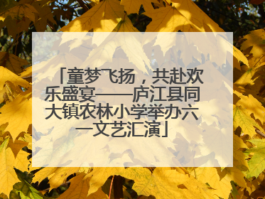 童梦飞扬，共赴欢乐盛宴——庐江县同大镇农林小学举办六一文艺汇演