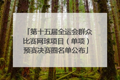 第十五届全运会群众比赛网球项目（单项）预赛决赛圈名单公布