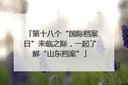 第十八个“国际档案日”来临之际，一起了解“山东档案”