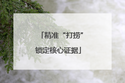 精准“打捞”锁定核心证据