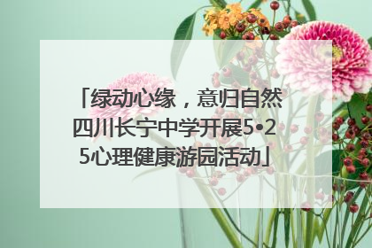 绿动心缘，意归自然 四川长宁中学开展5•25心理健康游园活动