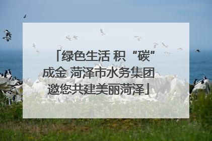 绿色生活 积“碳”成金 菏泽市水务集团邀您共建美丽菏泽