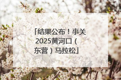 结果公布！事关2025黄河口（东营）马拉松