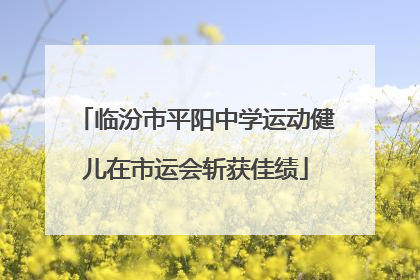 临汾市平阳中学运动健儿在市运会斩获佳绩