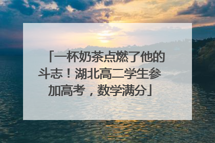 一杯奶茶点燃了他的斗志！湖北高二学生参加高考，数学满分