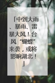 中到大雨、暴雨、雷暴大风！台风“蝴蝶”来袭，或将影响湖北！