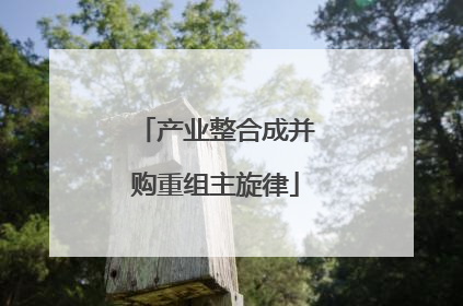 产业整合成并购重组主旋律