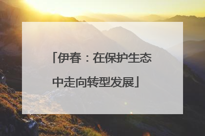 伊春：在保护生态中走向转型发展