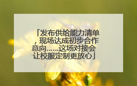 发布供给能力清单，现场达成初步合作意向……这场对接会让校服定制更放心