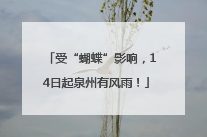 受“蝴蝶”影响，14日起泉州有风雨！