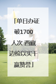单日办证破1700人次 西藏边检以实干赢赞誉