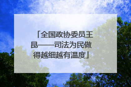 全国政协委员王昆——司法为民做得越细越有温度