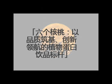 六个核桃：以品质筑基、创新领航的植物蛋白饮品标杆