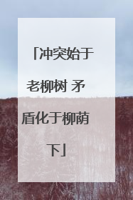 冲突始于老柳树 矛盾化于柳荫下