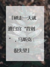 刚走一天就遭白宫“背刺”，马斯克：很失望