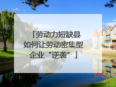 劳动力短缺县 如何让劳动密集型企业“逆袭”