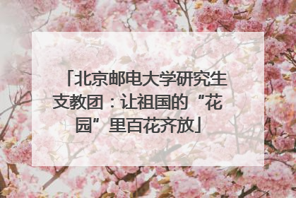 北京邮电大学研究生支教团：让祖国的“花园”里百花齐放