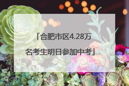 合肥市区4.28万名考生明日参加中考