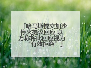 哈马斯提交加沙停火提议回应 以方称将此回应视为“有效拒绝”