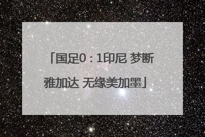 国足0∶1印尼 梦断雅加达 无缘美加墨