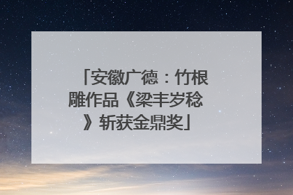 安徽广德：竹根雕作品《梁丰岁稔》斩获金鼎奖