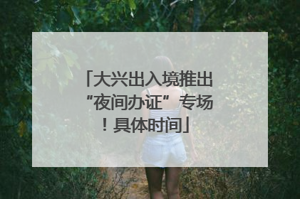 大兴出入境推出“夜间办证”专场！具体时间