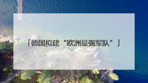 德国拟建“欧洲最强军队”