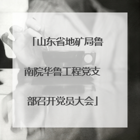 山东省地矿局鲁南院华鲁工程党支部召开党员大会